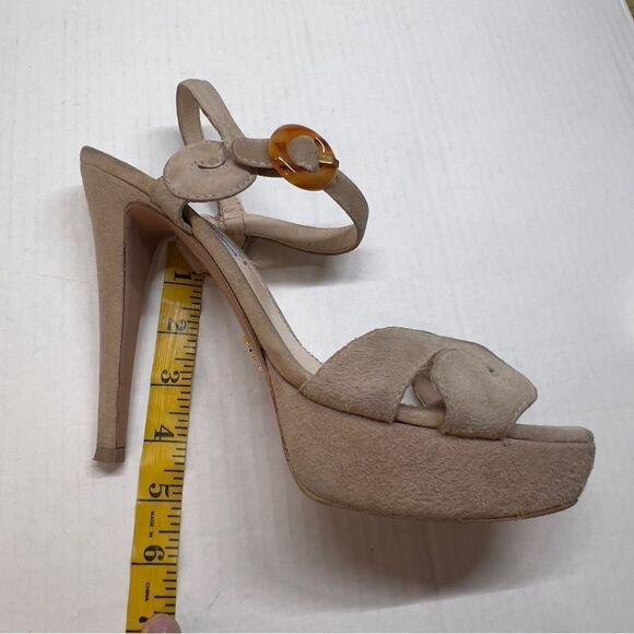 Prada Cream Stiletto Platform Heels 40.5 10.5 - Picture 9 of 12